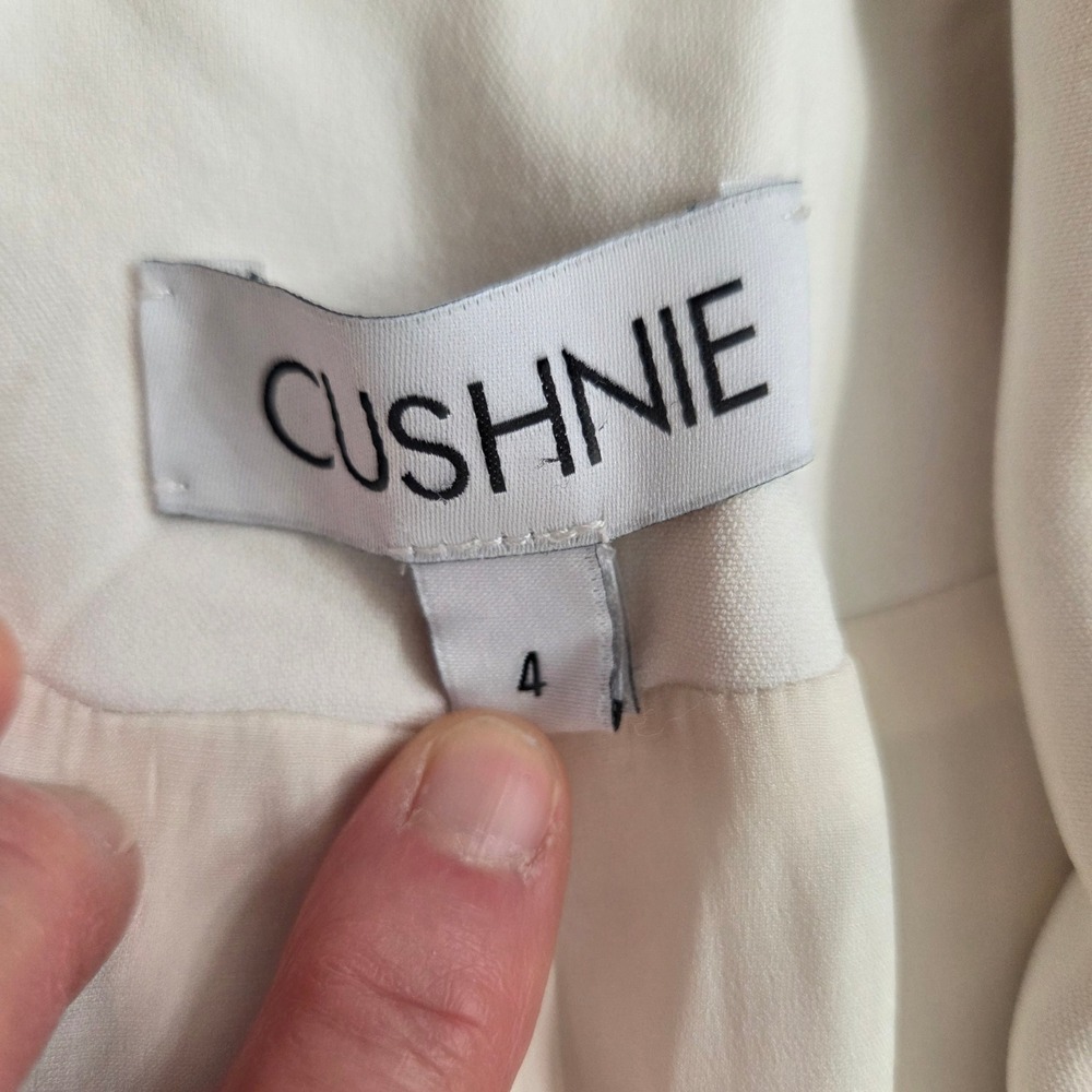 Cushnie Womens White Shawl Collar Blazer Jacket Silk Lining Size 4 Made in USA - Picture 3 of 6